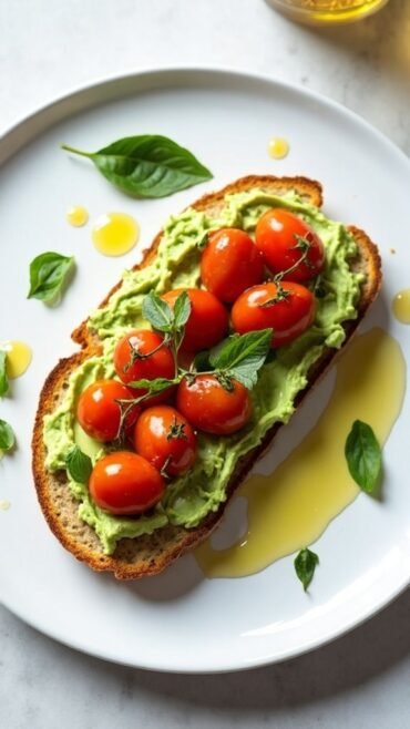 avocado toast with tomatoes