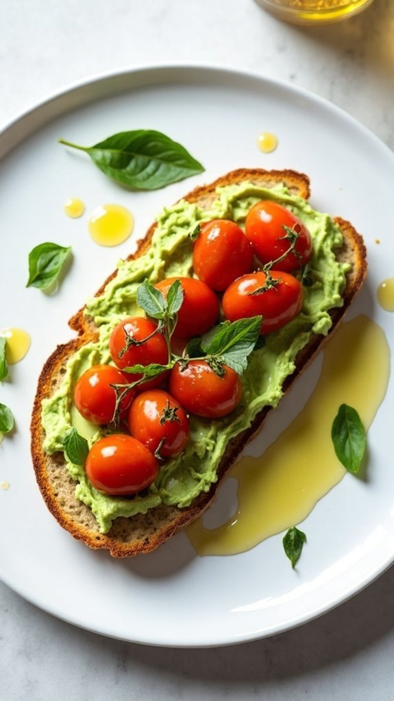 Avocado Toast With Cherry Tomatoes