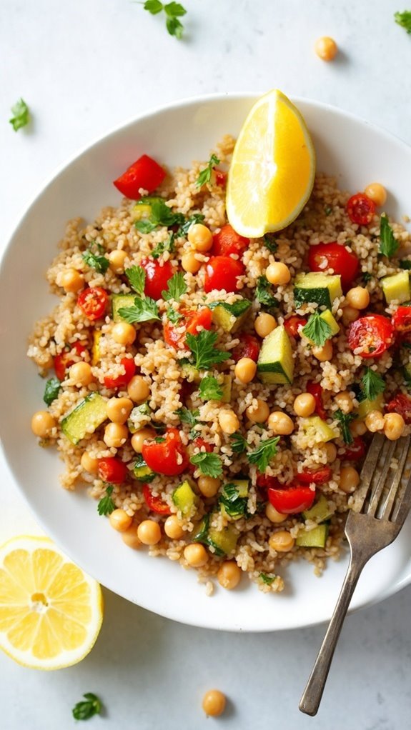 chickpea brown rice bowl