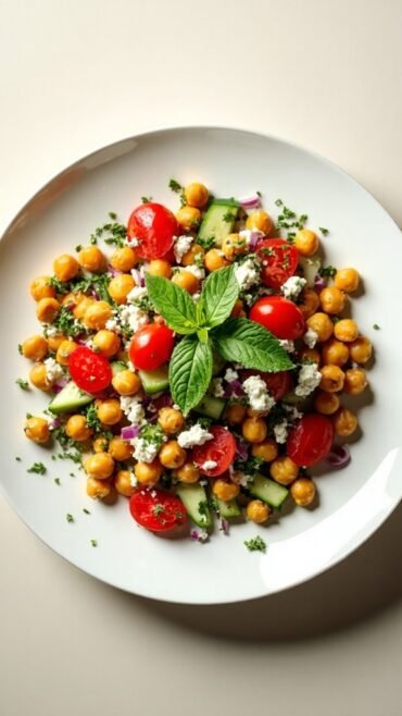 chickpea salad with mediterranean flavors