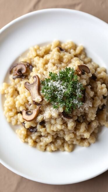 creamy mushroom rice dish