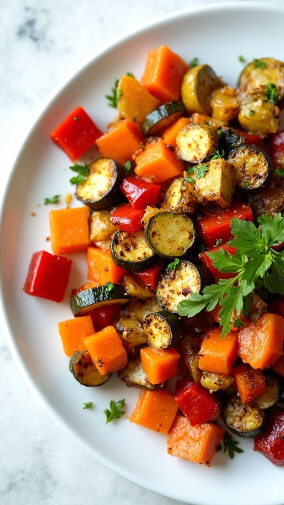 crispy air fried vegetable medley