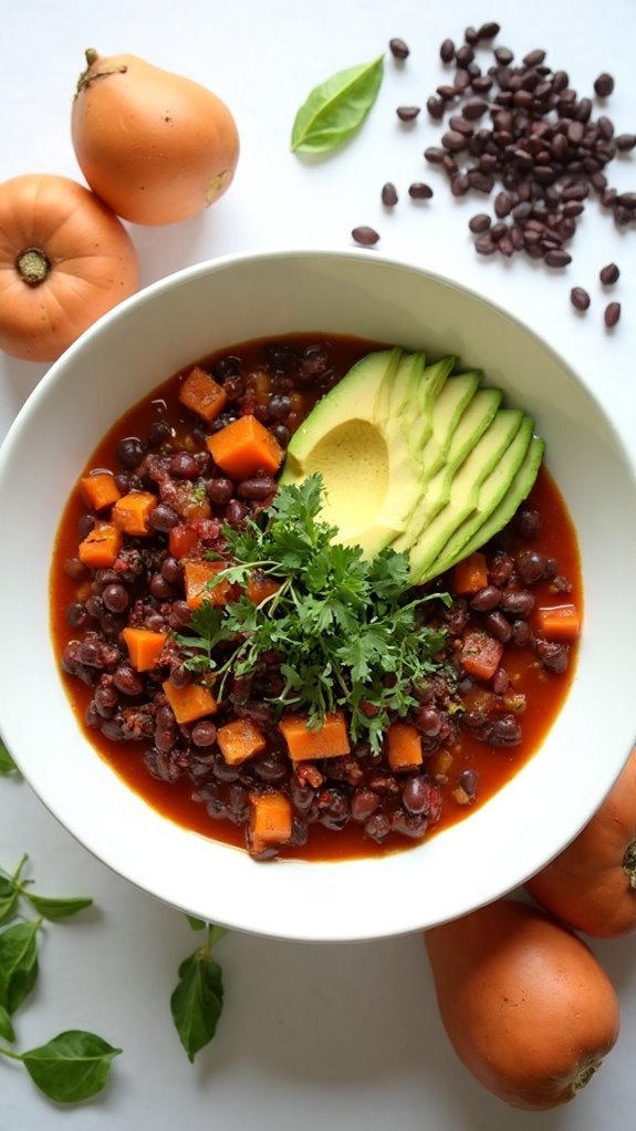 Spicy Black Bean and Sweet Potato Chili