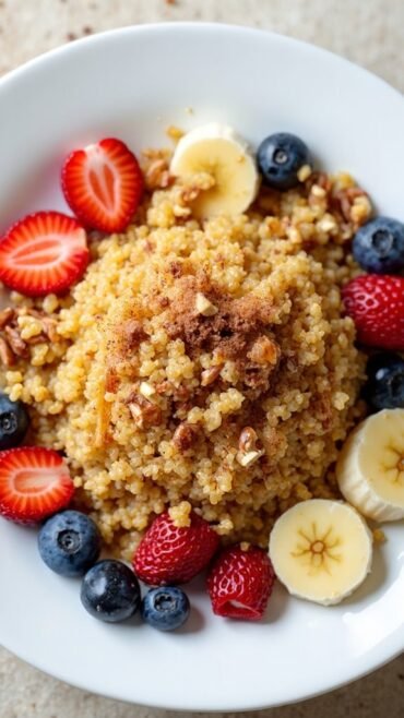 nutty honey quinoa bowl