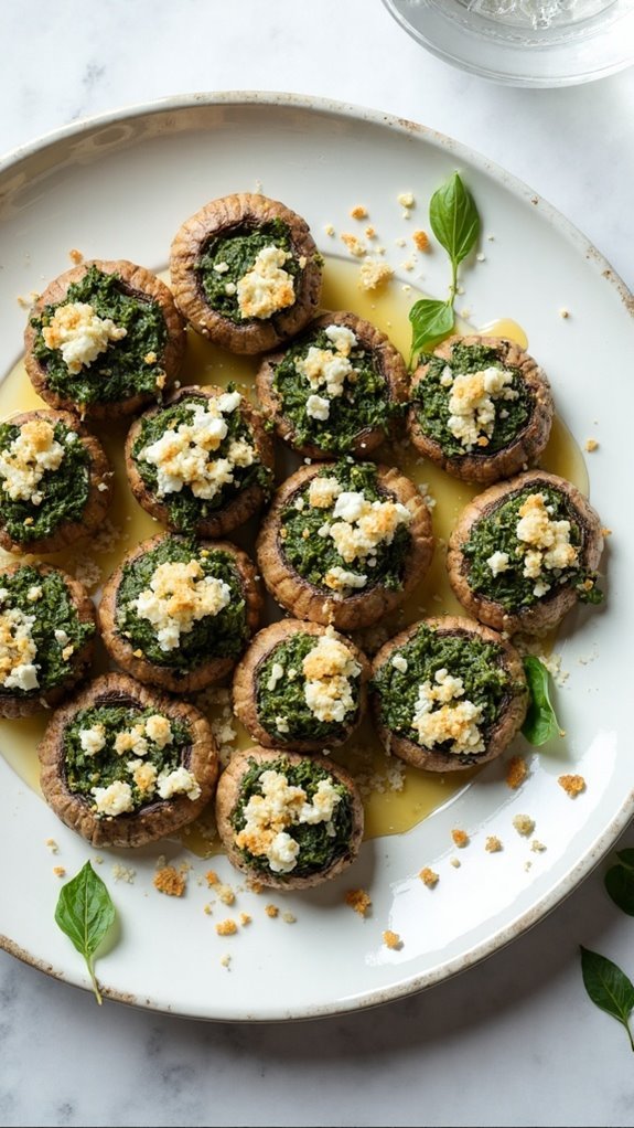 Spinach and Feta Stuffed Mushrooms