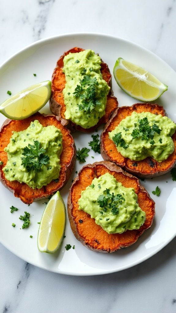 Sweet Potato Rounds With Avocado and Cilantro