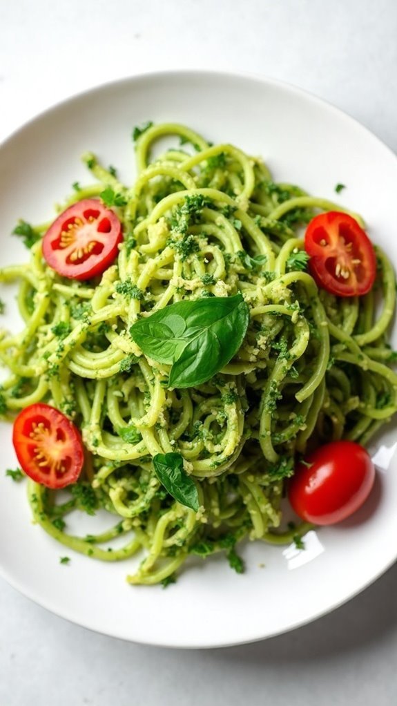 Zucchini Noodles With Avocado Pesto